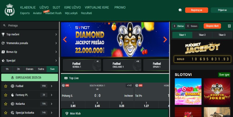MaxBet kladionica website