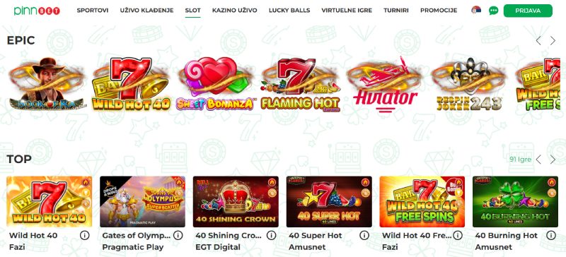 PinnBet casino igre