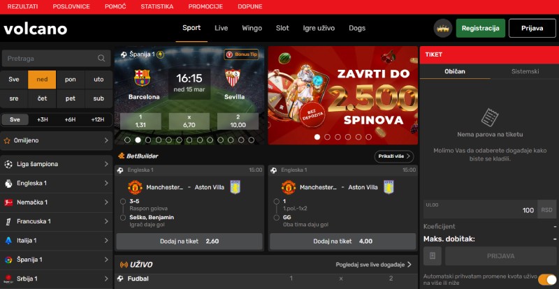 Volcano Bet kladionica