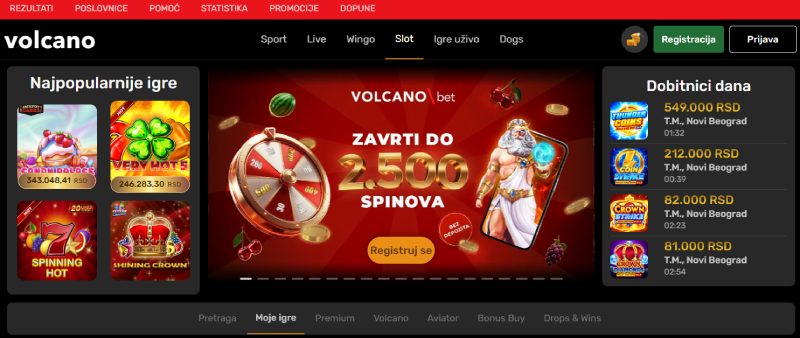 Volcano casino igre